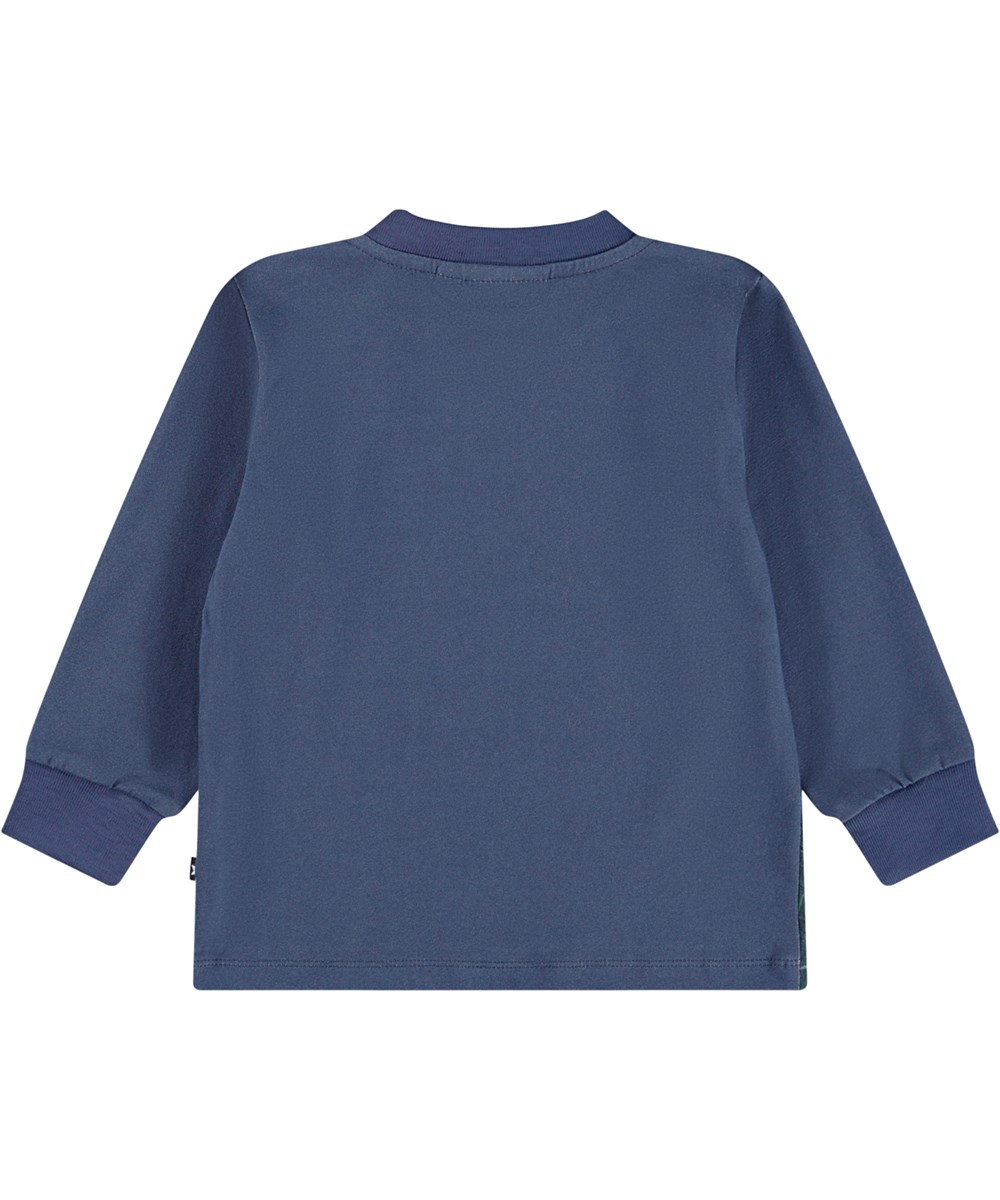 Eloy - Dachshund Cubs - Dark blue long-sleeved top for the little ones made of organic cotton jersey with a print of a dachshund.