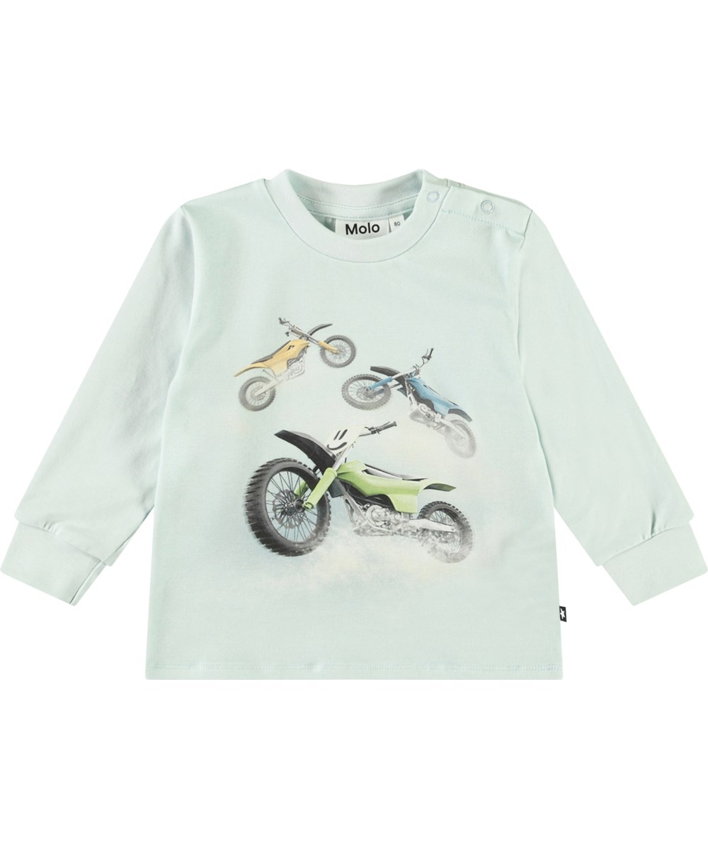 Eloy - Minicross Smile - Organic baby long-lseeved top with motocross print.