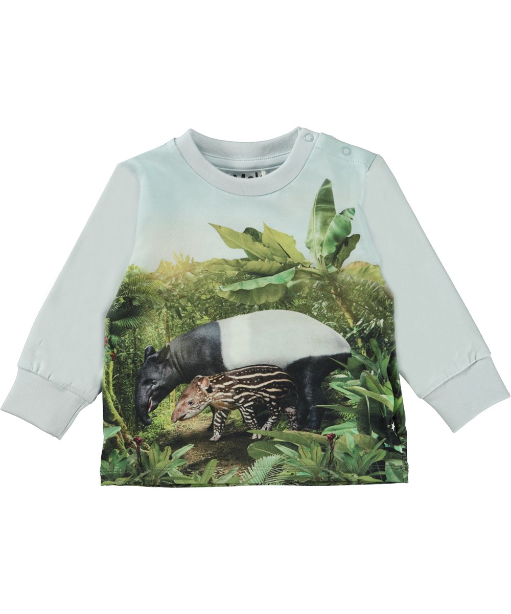 Eloy - Wondrous Animals - Light blue baby t-shirt with a print of  tapirs