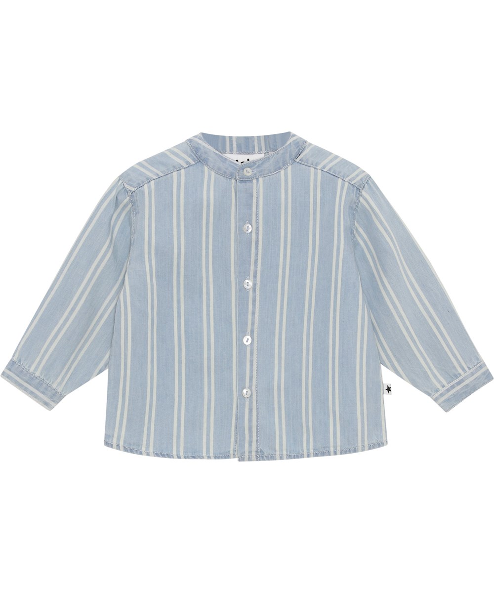 Eno - Striped Chambrey - Lightweight shirt light blue striped organic