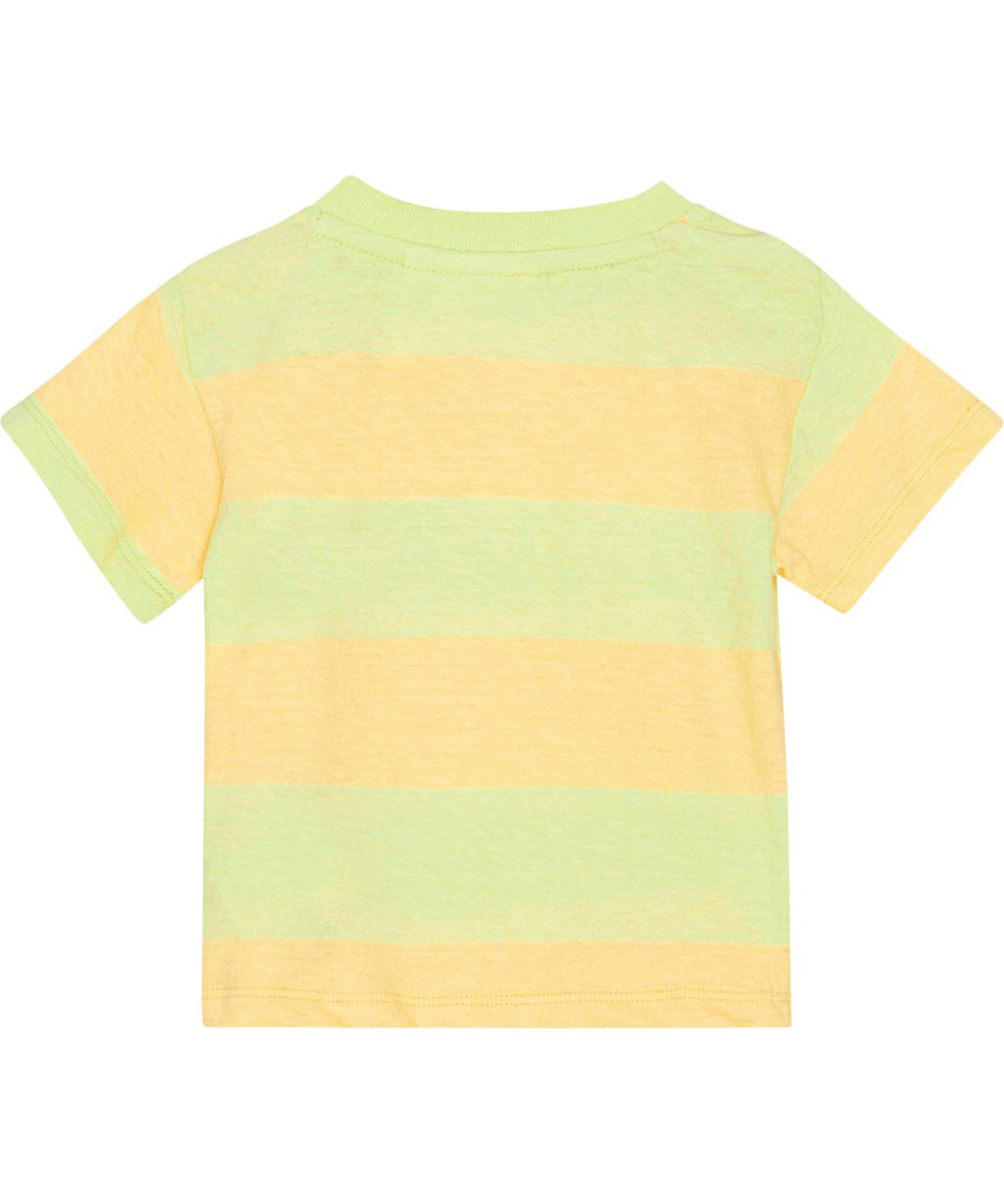 Enzo - Bleach Sun - Striped t-shirt for small children in organic cotton with a print of a snail and a ladybug