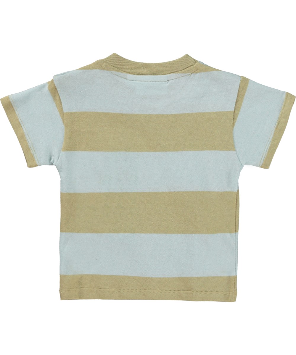 Enzo - Iced Blue Stripe - Striped baby t-shirt with sun print