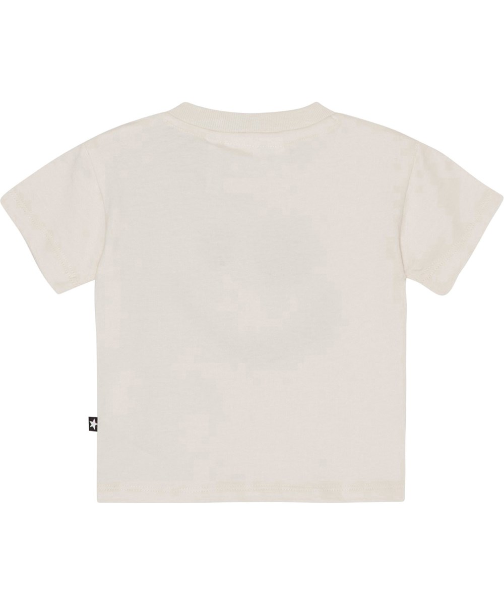 Enzo - Sea Shell - White t-shirt for small children in organic cotton with a print of a smiling face