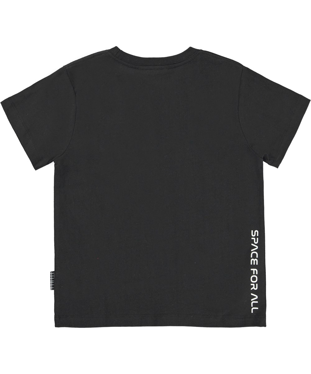 Rame - Black - Black organic unisex t-shirt with Nasa print