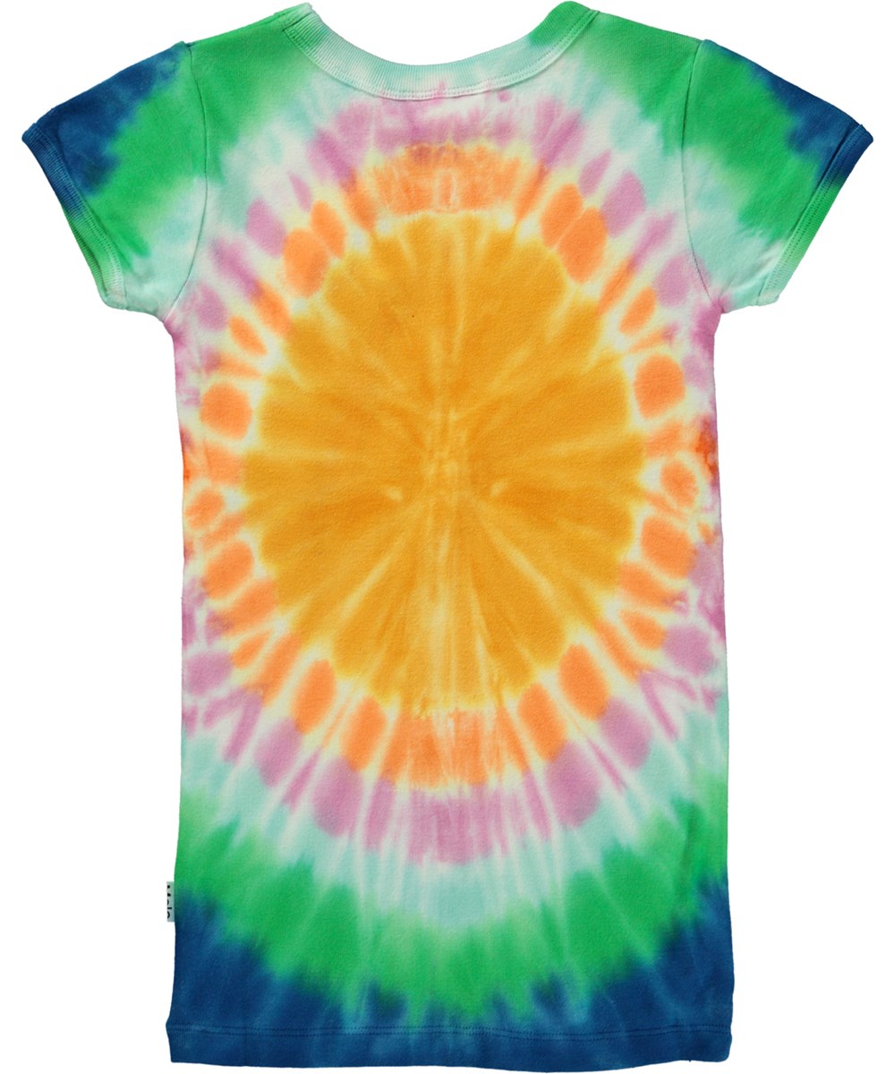 Rhiannon - Sunset Tie Dye - T-shirt with tie-dye with smiley