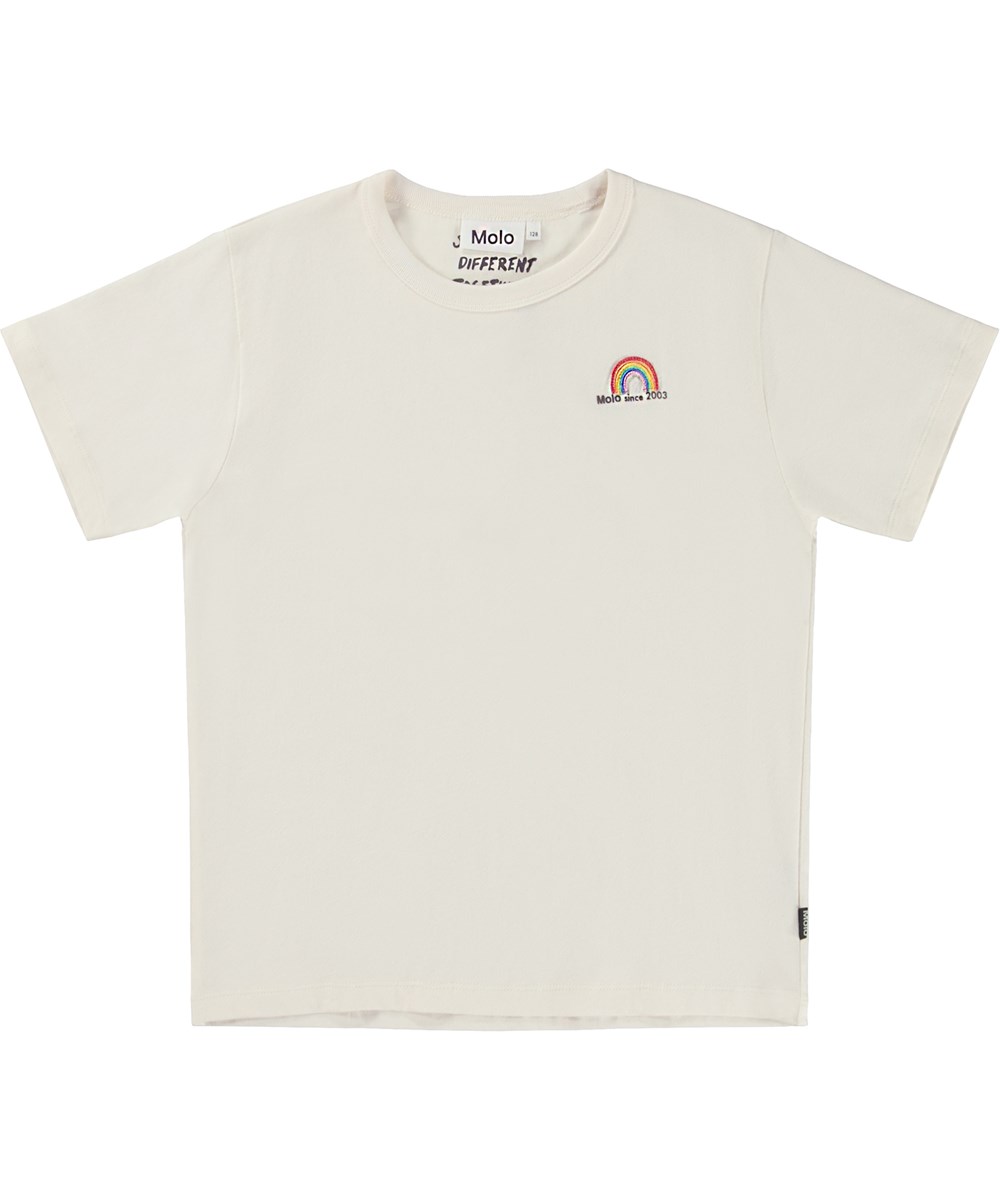 Riley - Nature Rainbow - White organic rainbow t-shirt