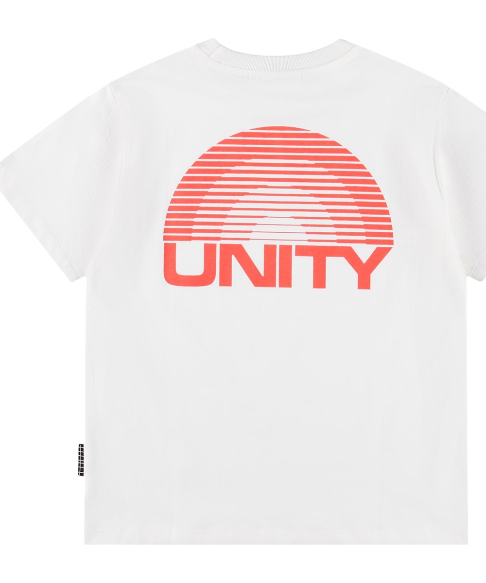 Riley - Unity Red - White T-shirt for children made of organic cotton