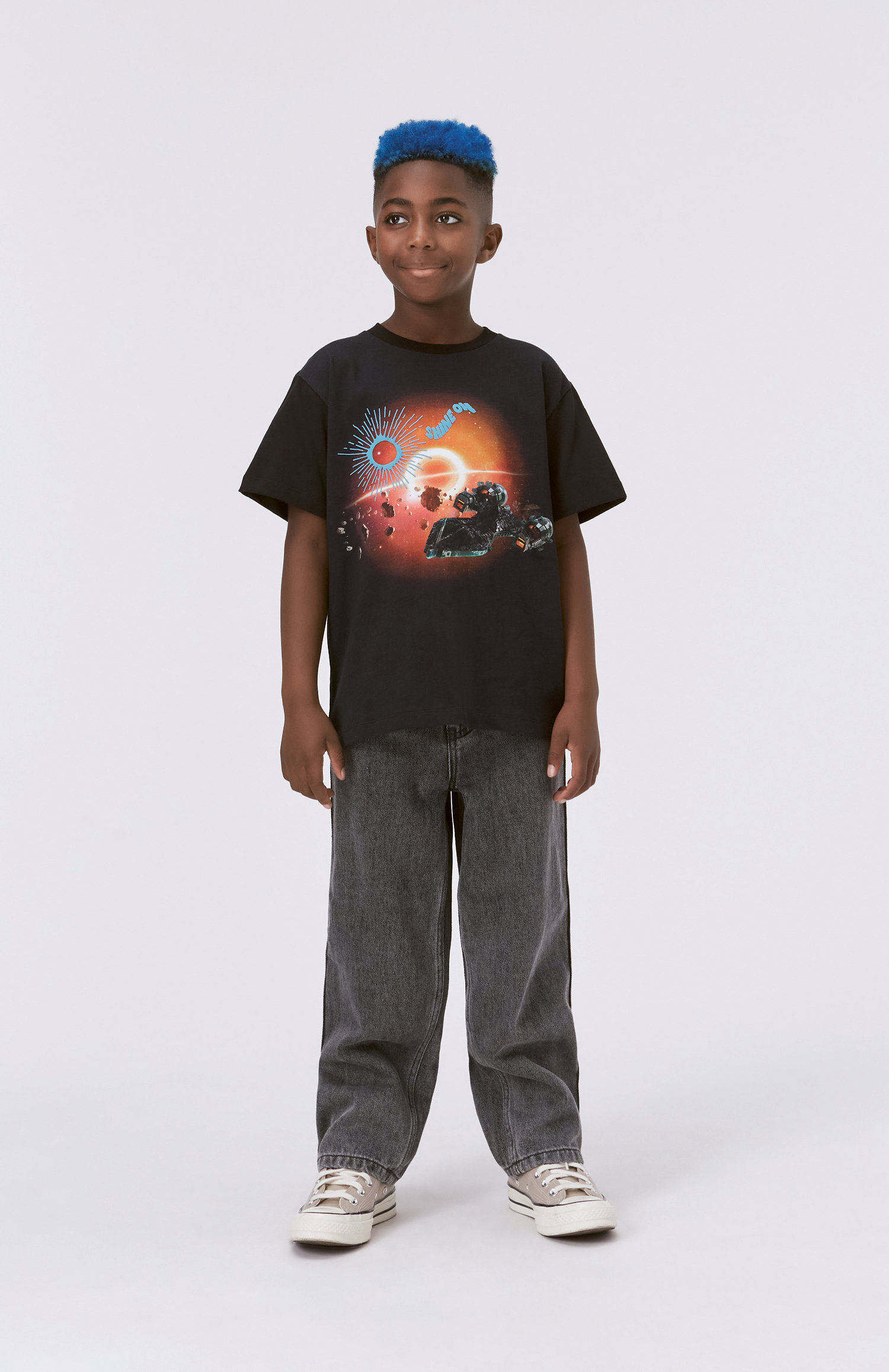 Riley shirt - blue retro happiness