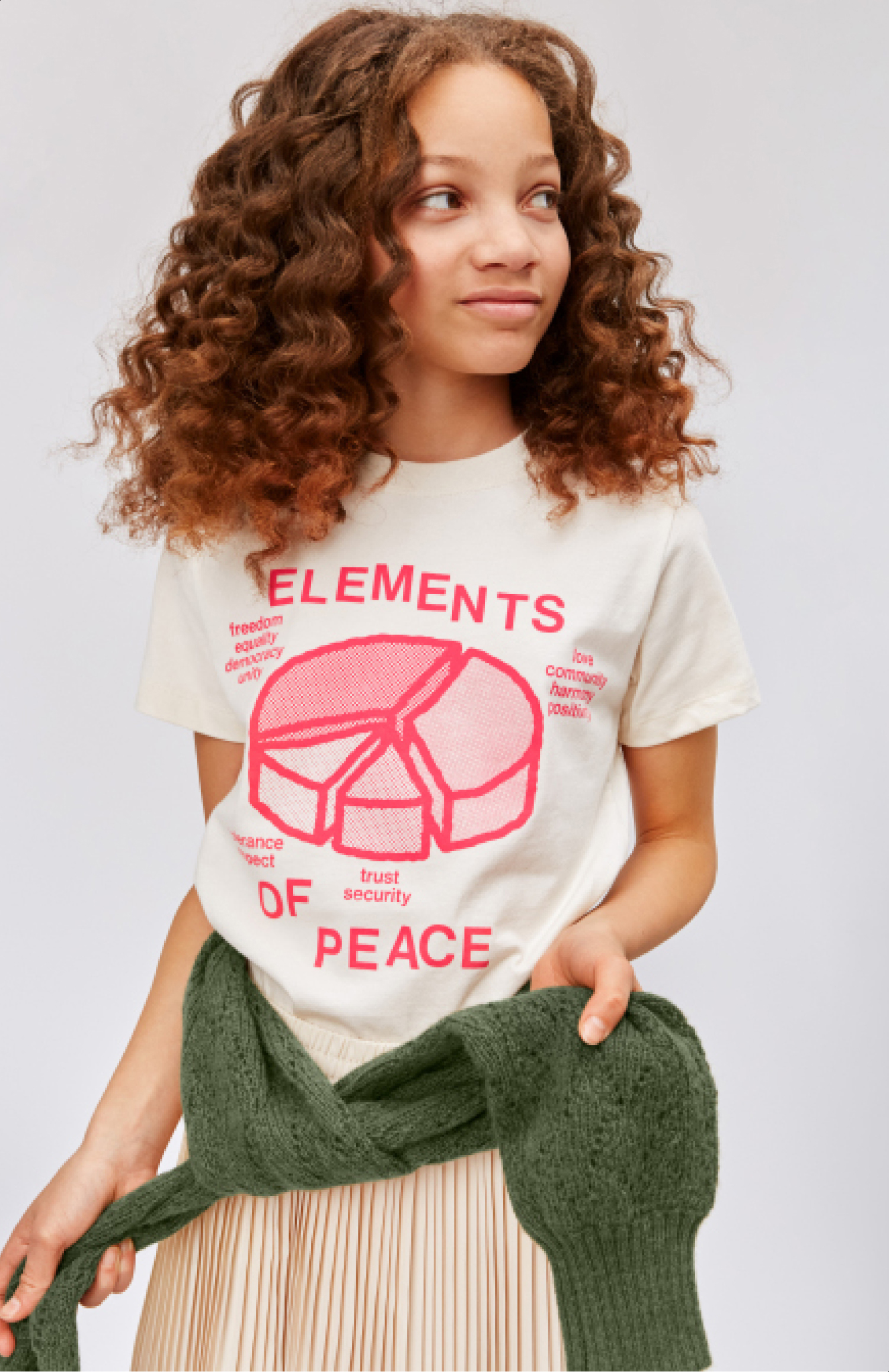 Road Naturelle Organic t-shirt with peace print in pink Molo
