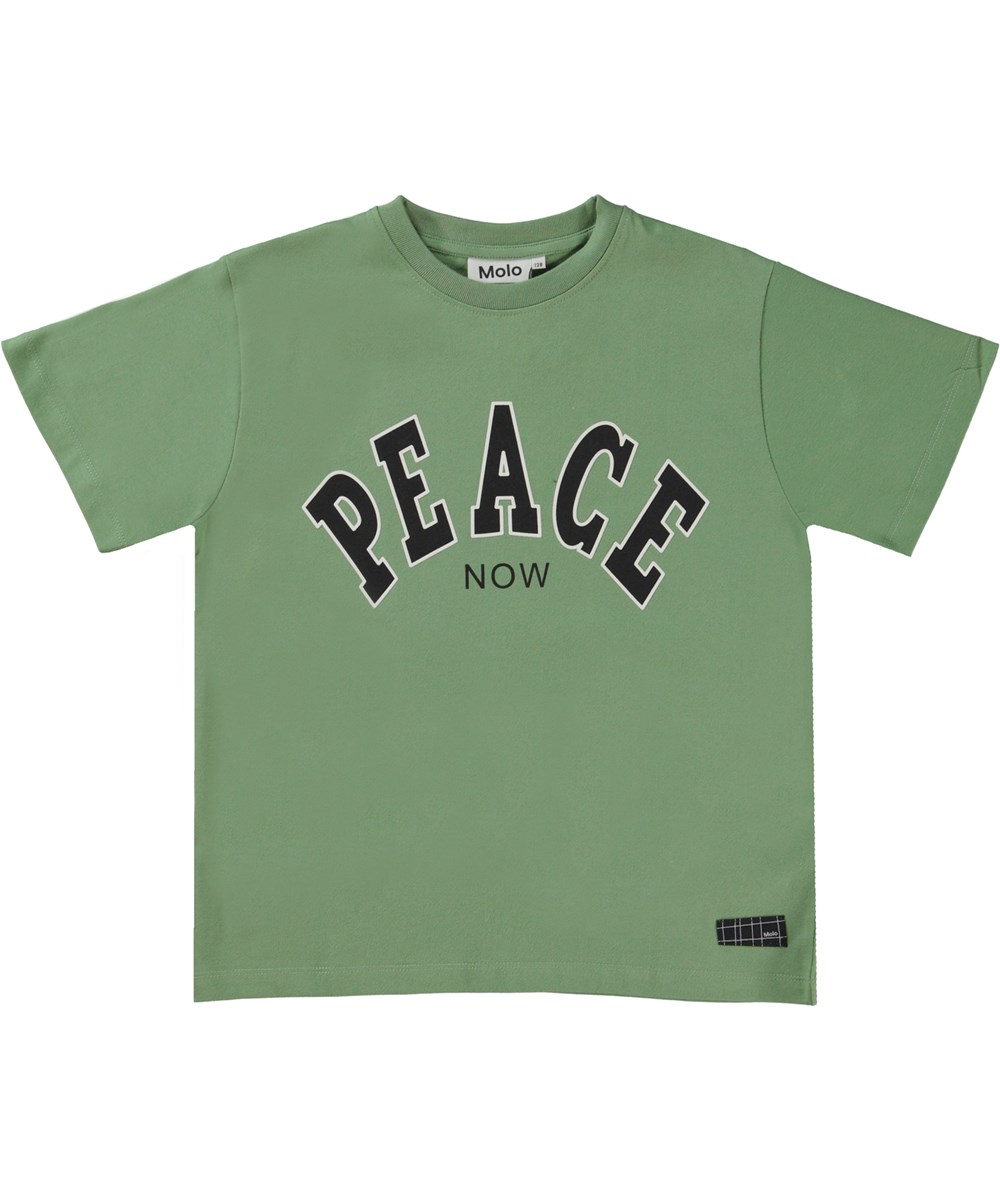 Rodney - Meadow - Green t-shirt with peace print