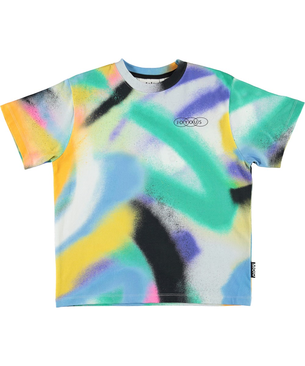 Rodney - Spray Colours - Multi-coloured, wide fit basic t-shirt