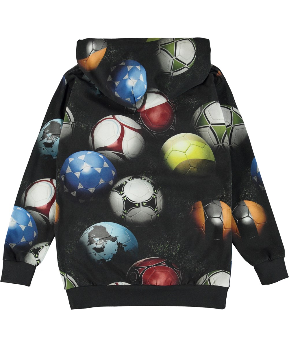 Romo - World Football - Unisex hoodie in black with football print 