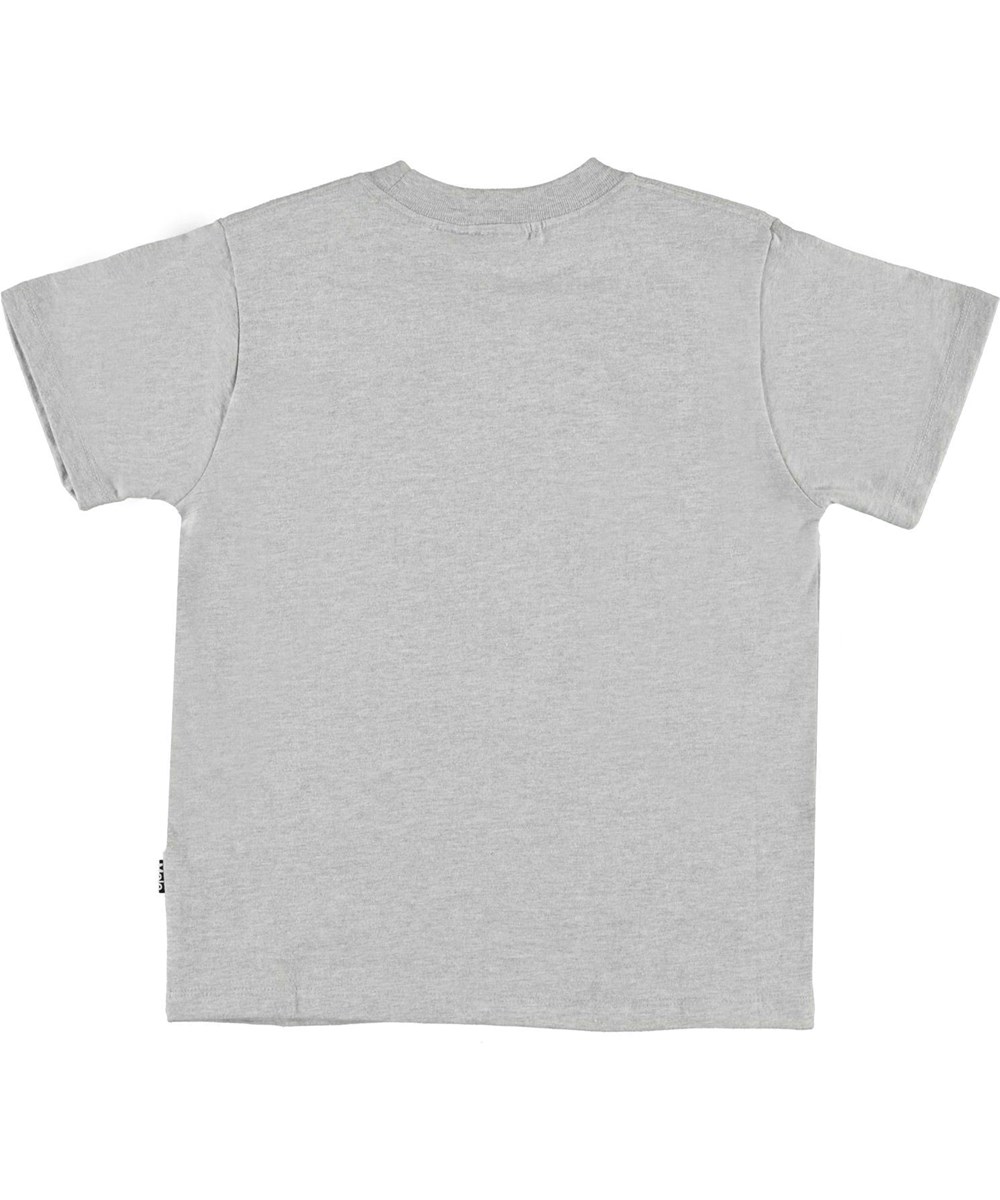 Roxo - Marled Grey - Basic grey t-shirt with yellow skater smiley face
