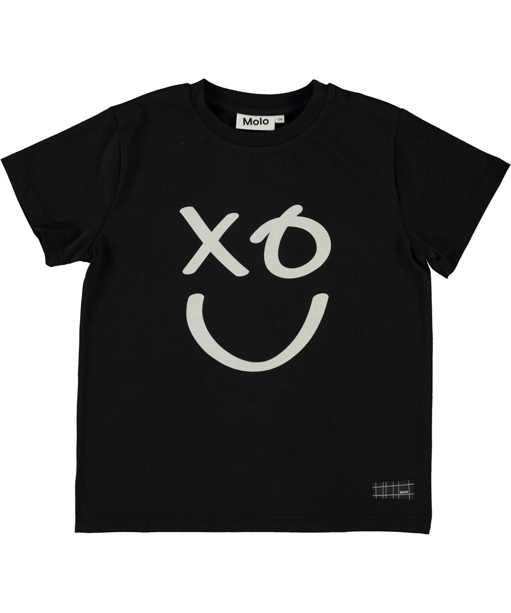 Roxo - Black - Black smiley face t-shirt