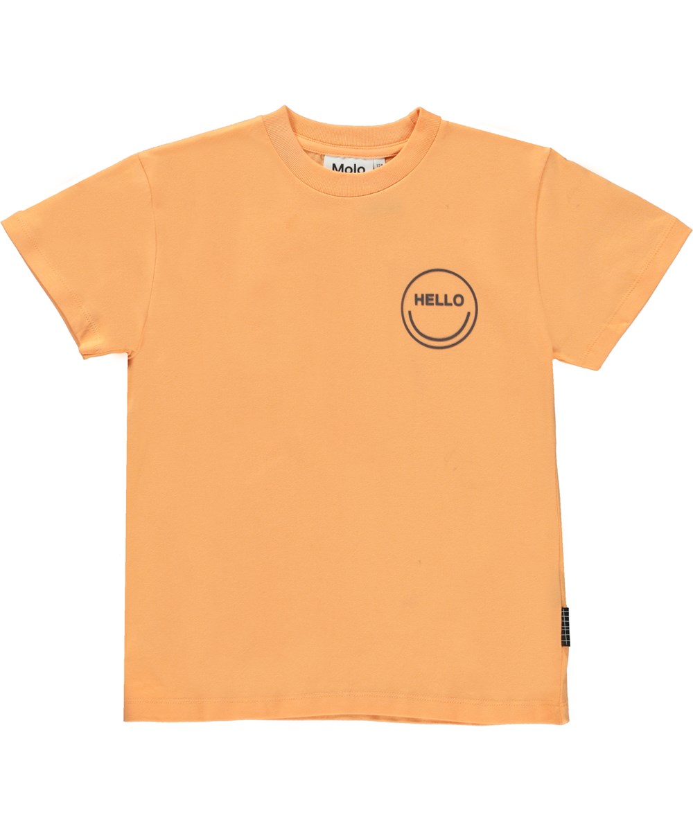 Roxo - Papaya - Orange organic unisex t-shirt with smiley face
