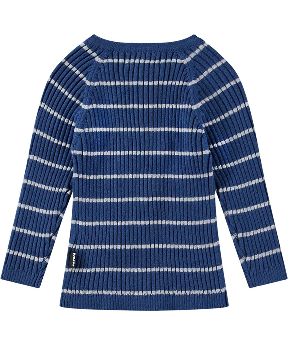 Bendix - Fjord Stripe - Blå- og hvidstribet babycardigan