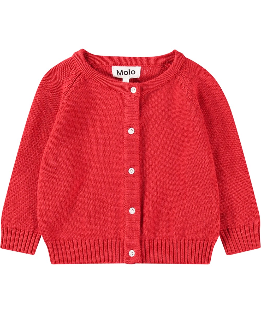 Bobi - Adrenaline Rush - Rød baby strikcardigan
