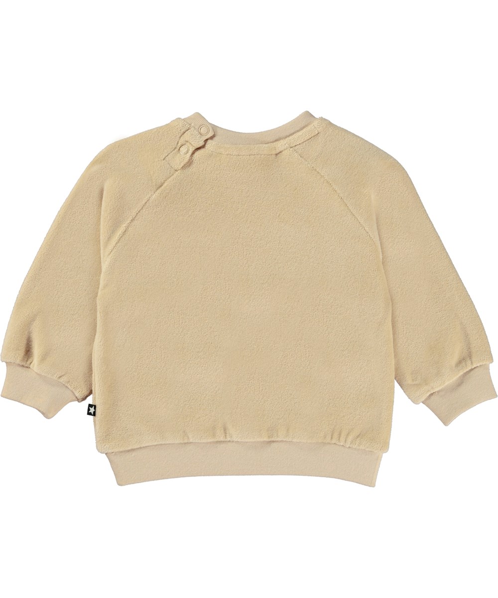Day - Ridge - Beige økologisk babybluse i bomuldsvelour
