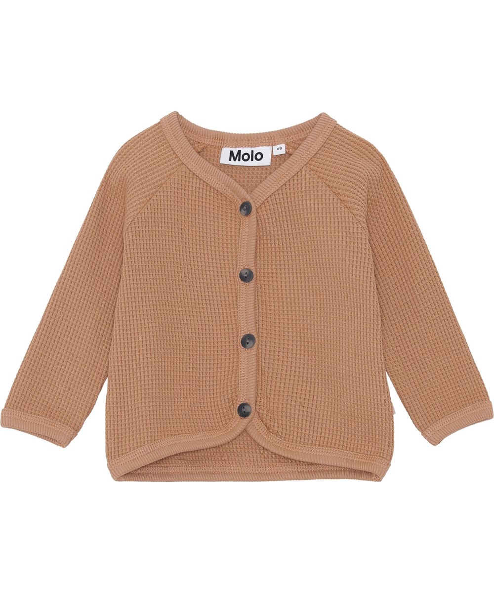 Dory - Rose Mist - Økologisk rosa vaflet baby cardigan