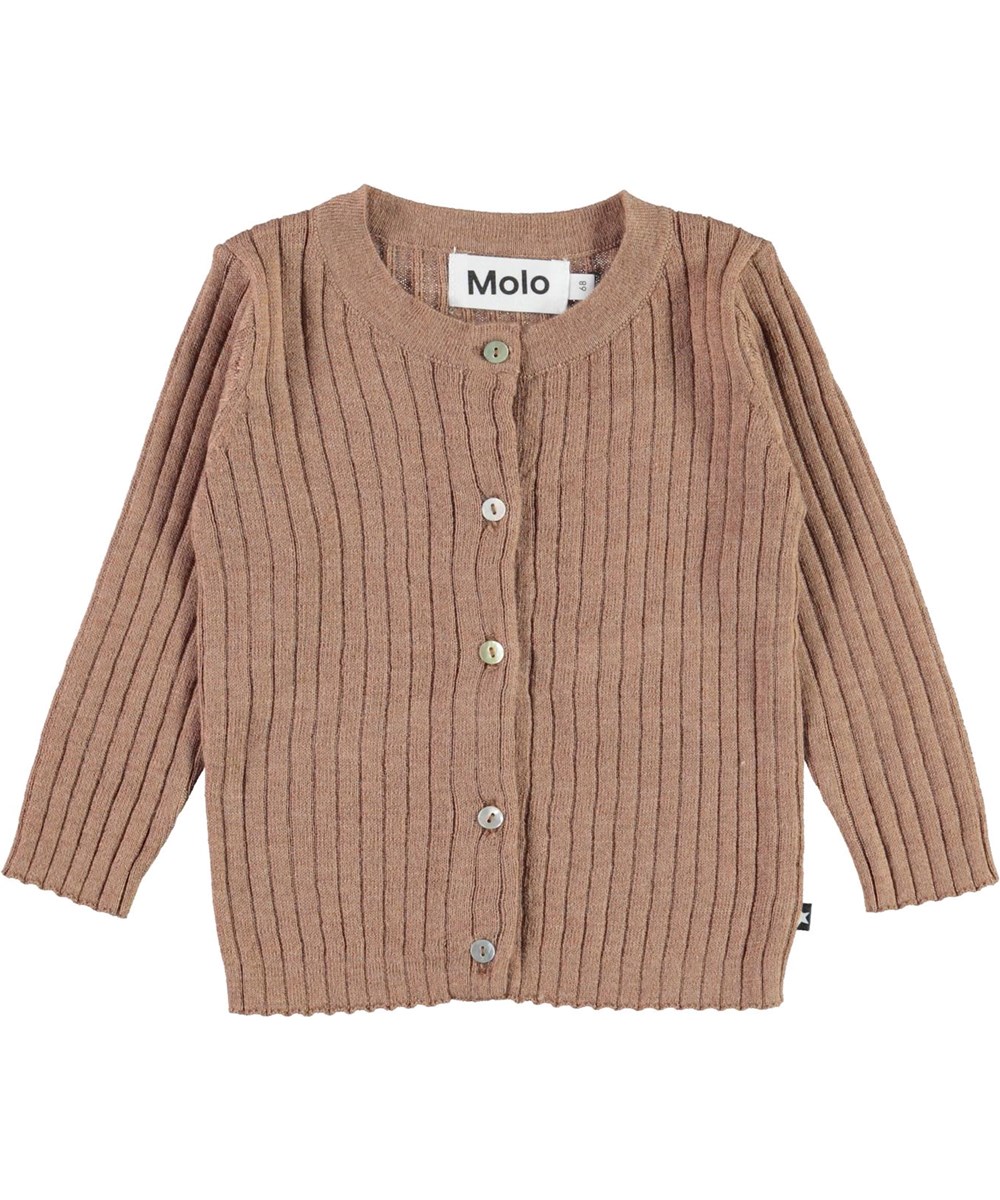 Georgette - Iron - Brun baby strik cardigan
