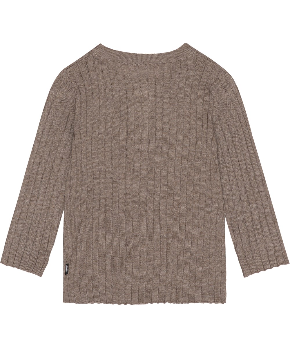 Georgette - Moth Ground - Lysebrun babycardigan i cashmere/viskose blanding