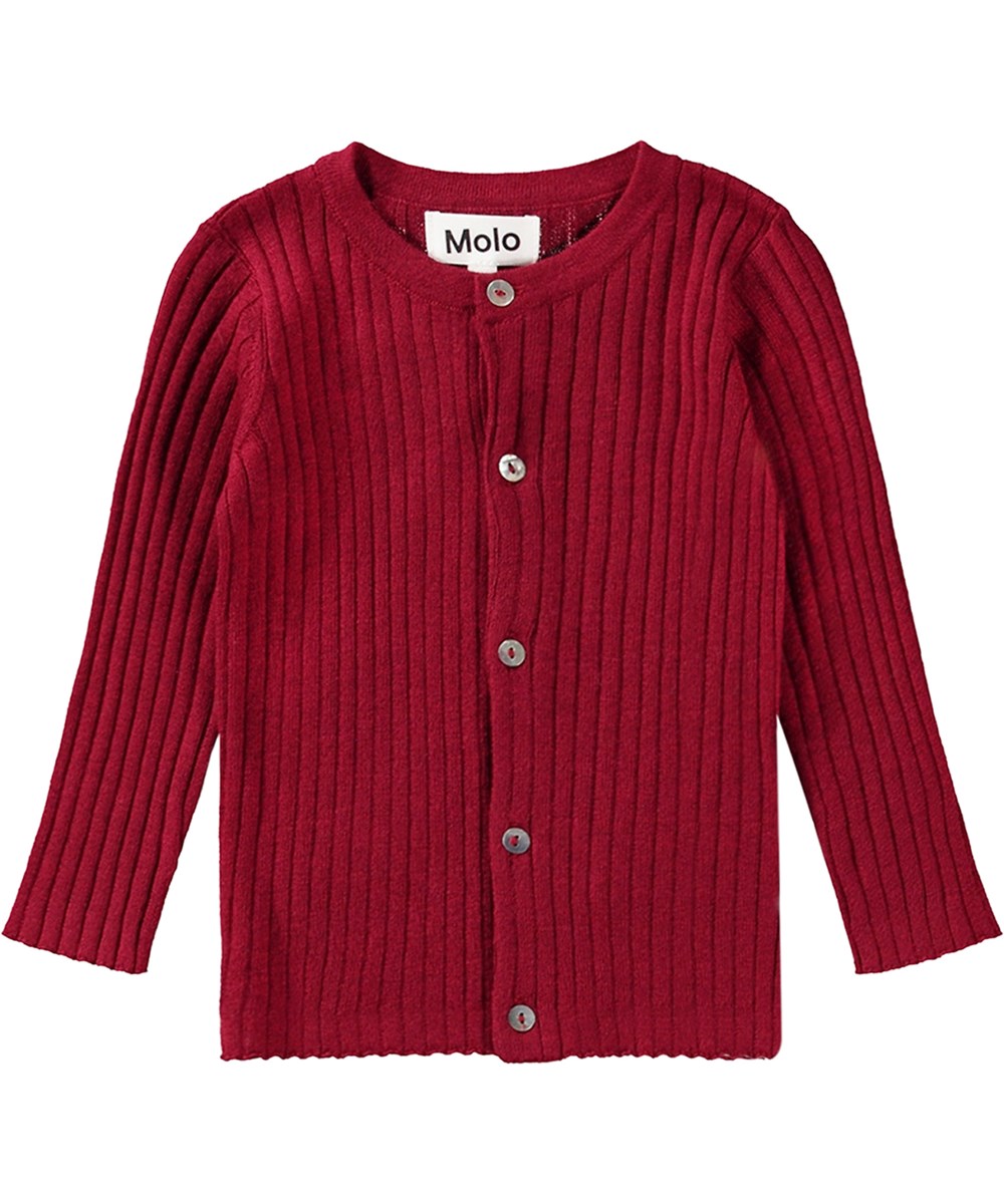 Georgette - Velvety - Rød baby strikcardigan