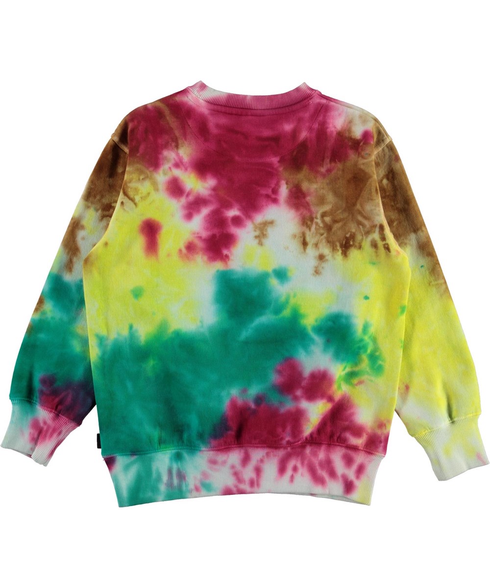 Mattis - Colour Blobs - Tie-dye sweatshirt med smiley