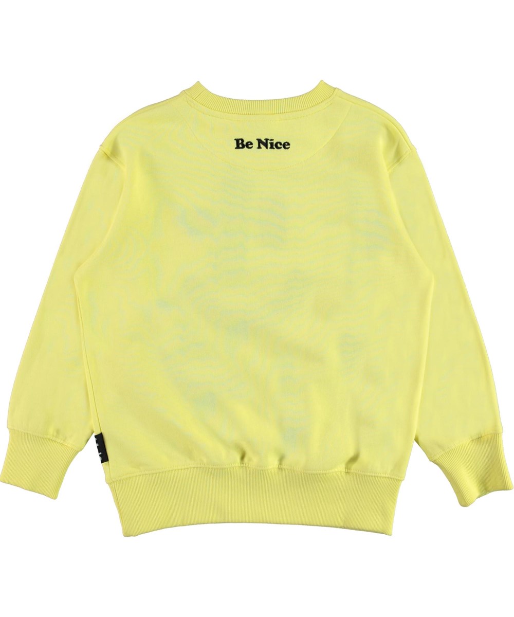 Mattis - Yellow Light - Økologisk lysegul sweatshirt med smiley