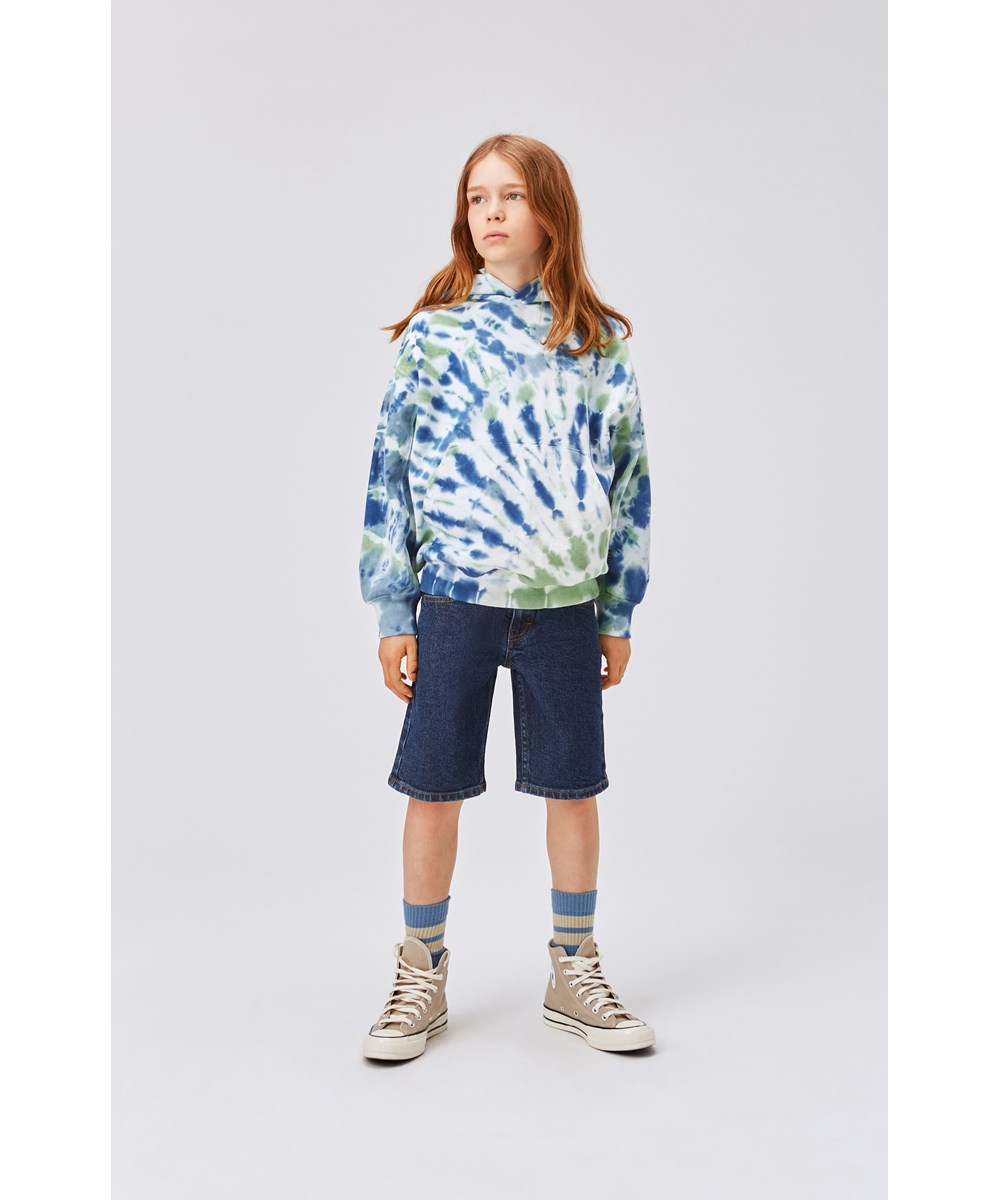 Maxx - Blue Green Dye - Hættetrøje med blå og grøn tie-dye