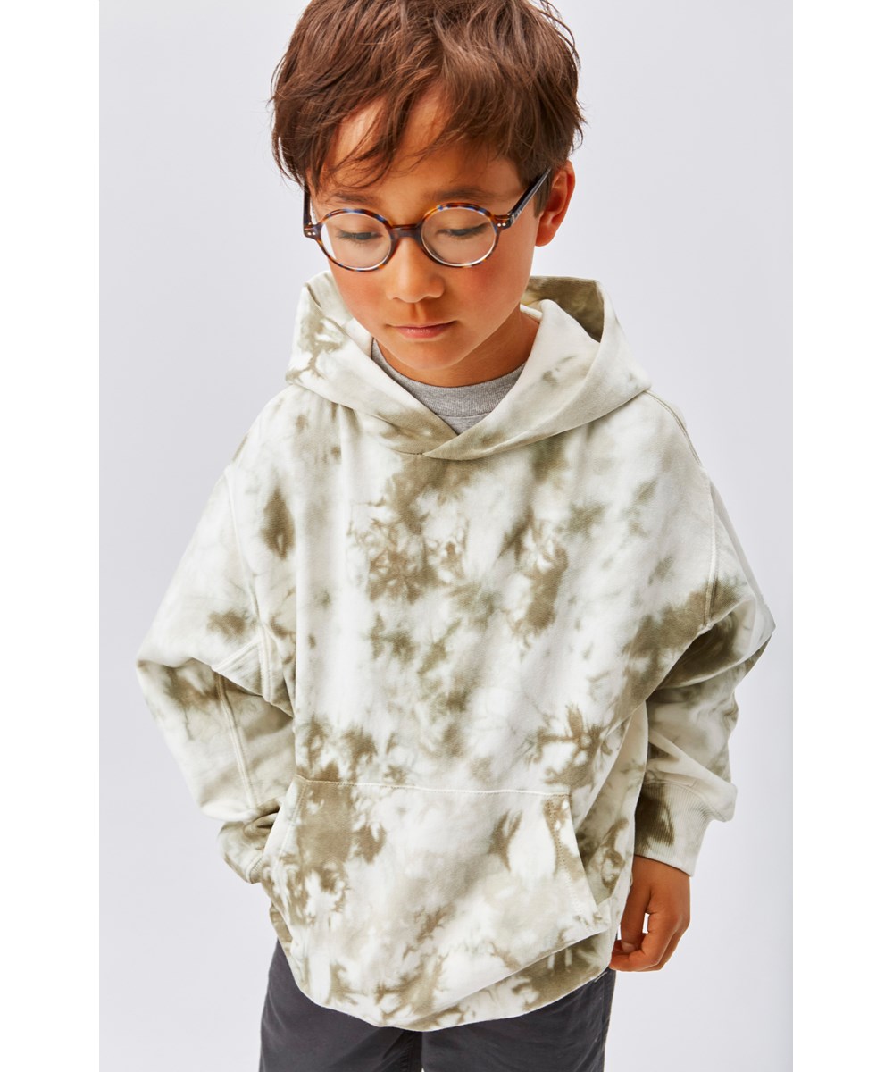 Maxx - Multi Dye - Hættetrøje med beige og grøn tie-dye