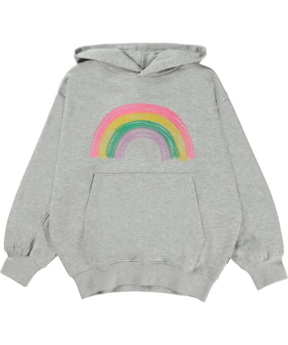 Maxx - Vivid Rainbow - Grå hættetrøje med regnbue print