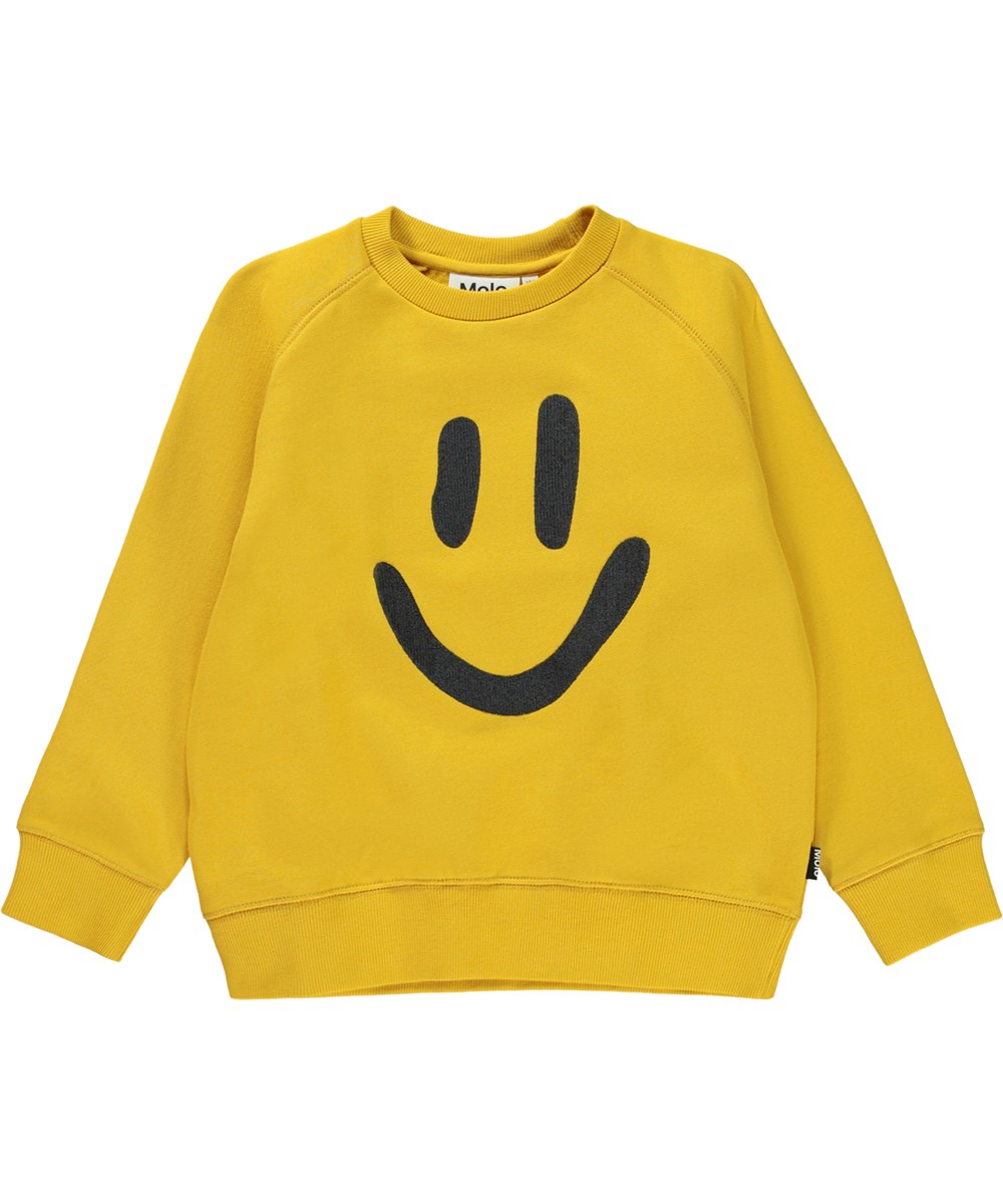 Mike - Sunray - Gul unisex sweatshirt med smiley