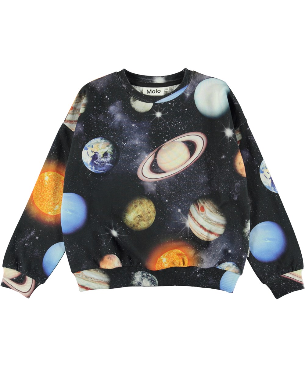 Monti - Amazing Universe - Økologisk unisex sweatshirt med planet print