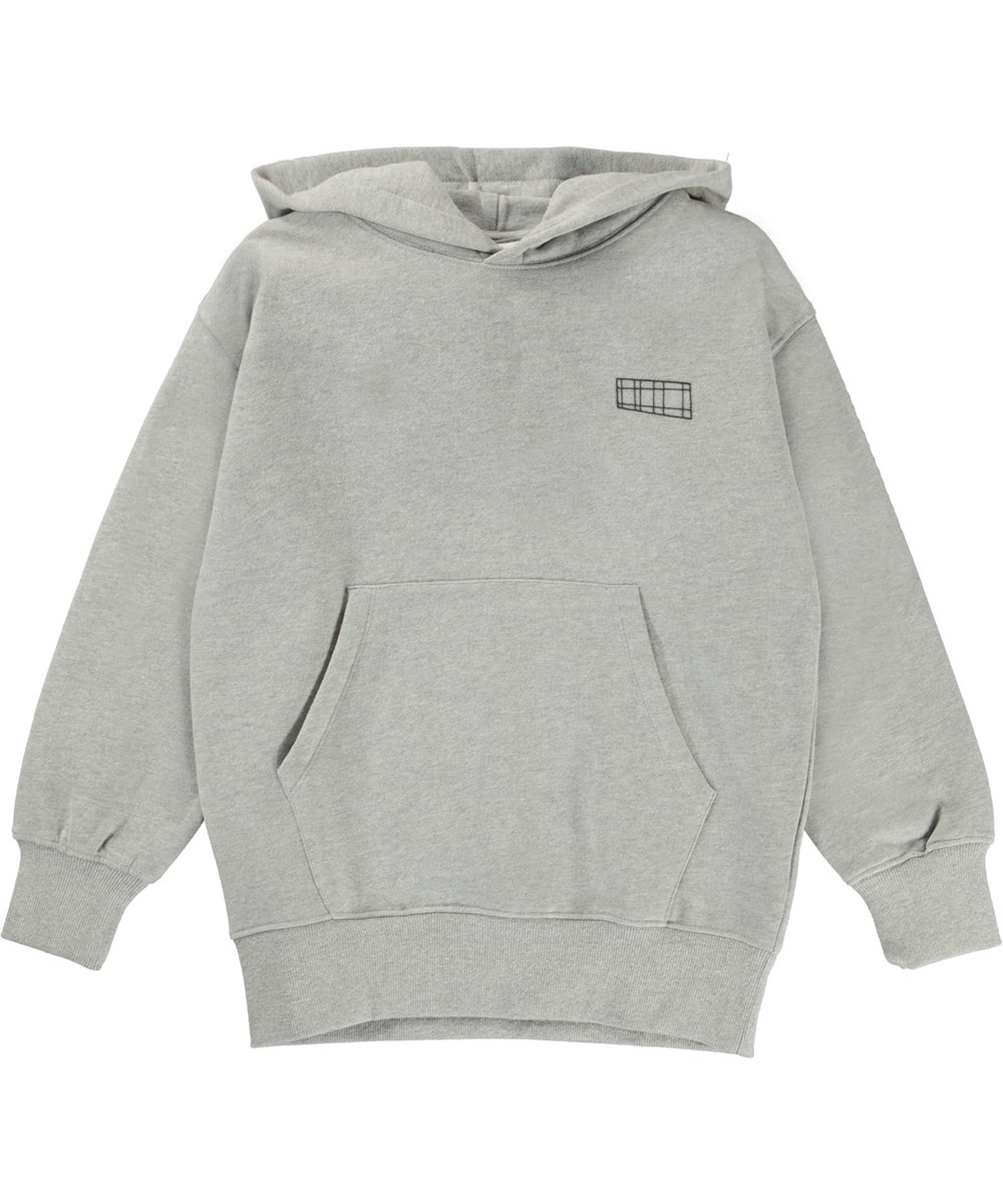 Moz - Grey Melange - Økologisk grå unisex hoodie