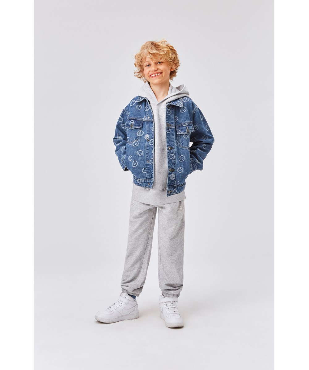 Moz - Marled Grey - Grøn unisex hættetrøje 