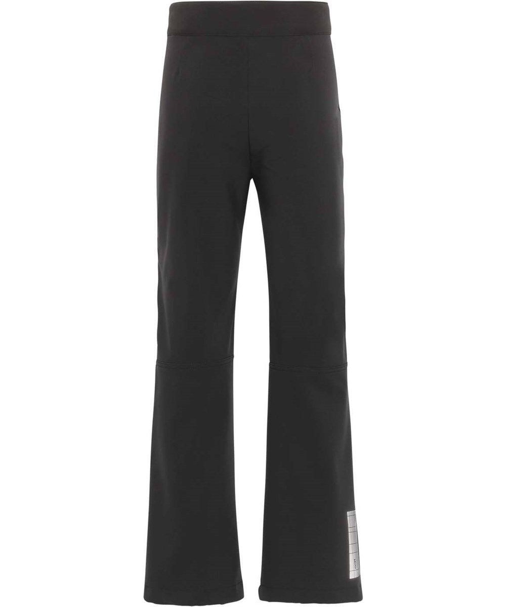 Harlie - Black - Zwarte gerecyclede  en functionele softshellbroek met uitlopende pijpen