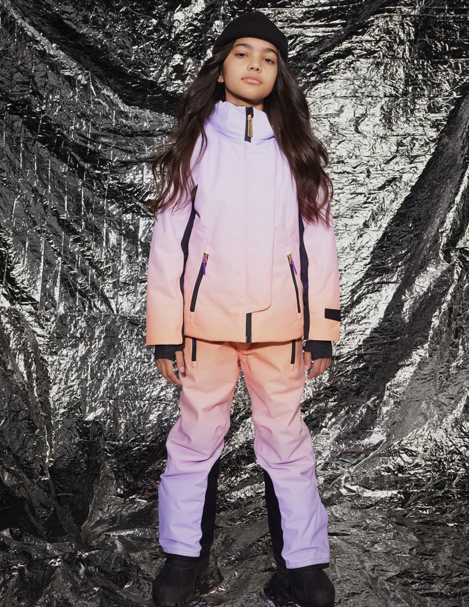 Jump Pro - Gradient Lilac - Wind- en waterdichte skibroek voor kinderen van gerecycled polyester in verschillende tinten oranje, roze en paars