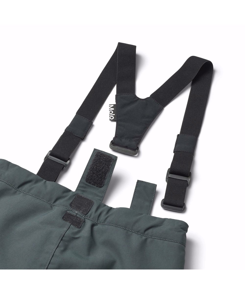 Jump Pro - Space Grey - Donkergrijze wind- en waterdichte skibroek voor kinderen van gerecycled nylon.