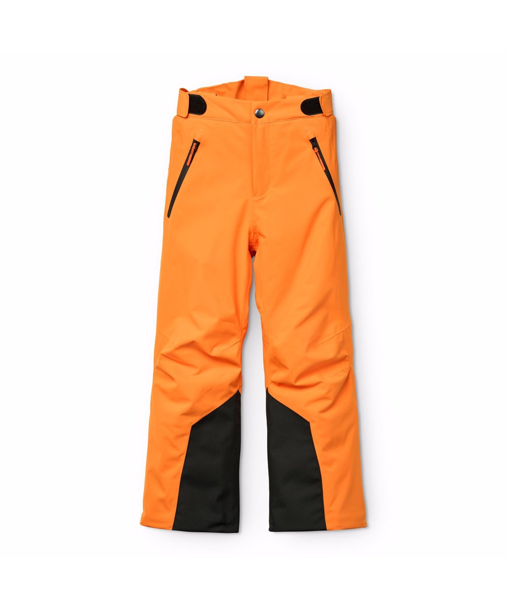 Jump Pro - Lava Orange - Oranje wind- en waterdichte kinderskibroek gemaakt van gerecycled polyester en gevoerd met 3M™ Thinsulate™.