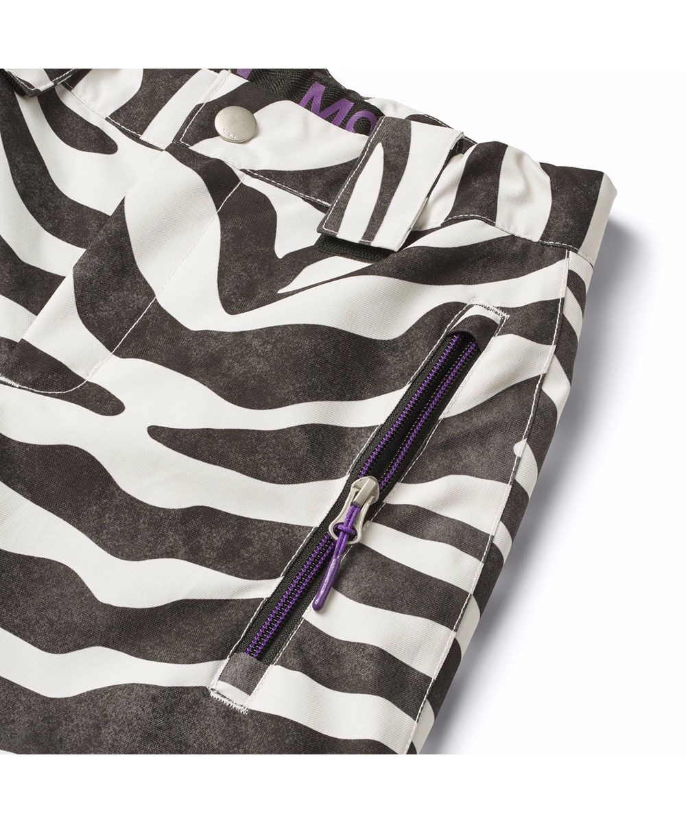 Jump Pro - Zebra - Wind- en waterdichte skibroek voor kinderen van gerecycled polyester met zwart witte zebrastrepen.
