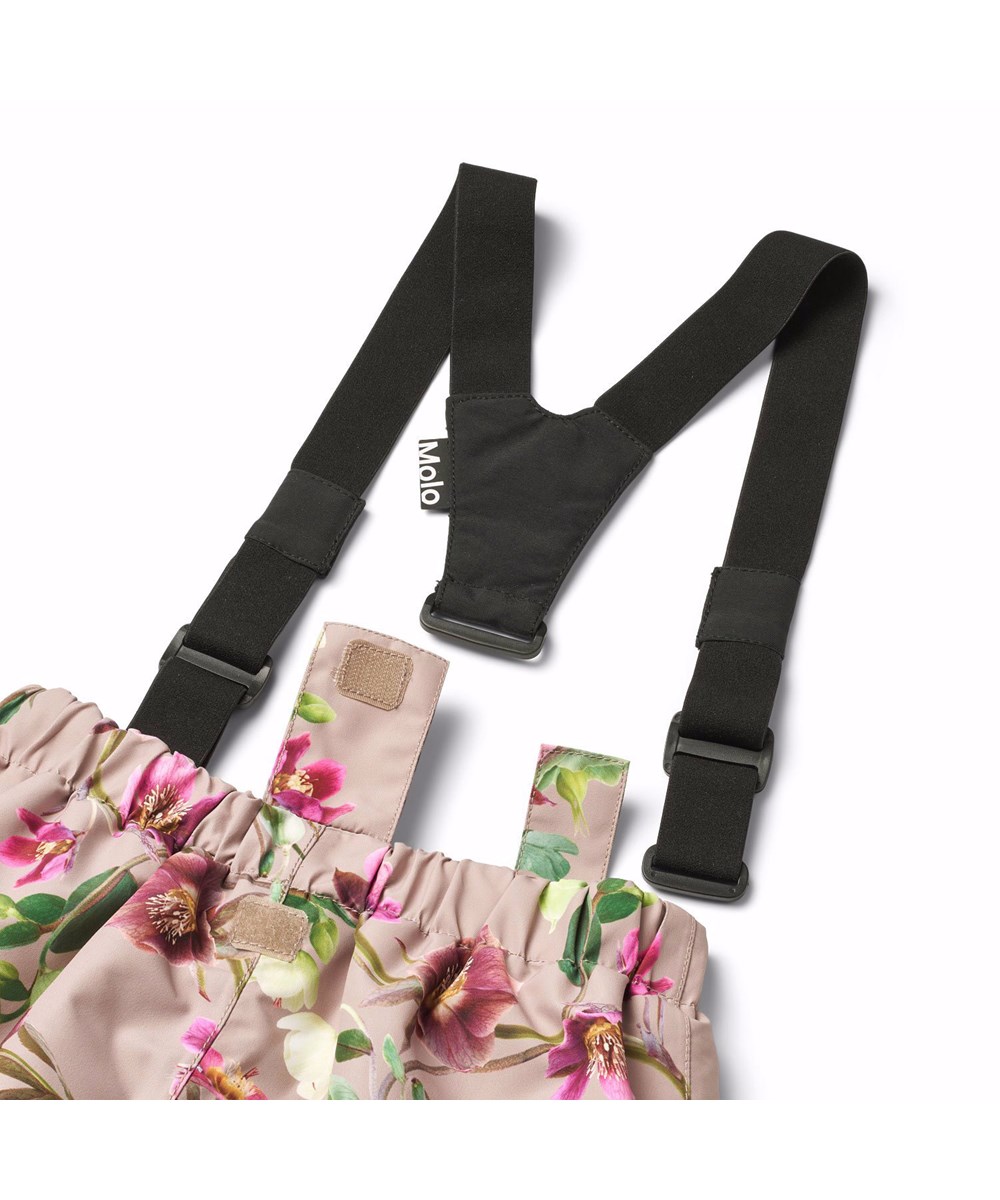 Paxton - Winter Roses - Wind- en waterdichte skibroek voor kinderen gemaakt van gerecycled polyester met een bloemenprint.