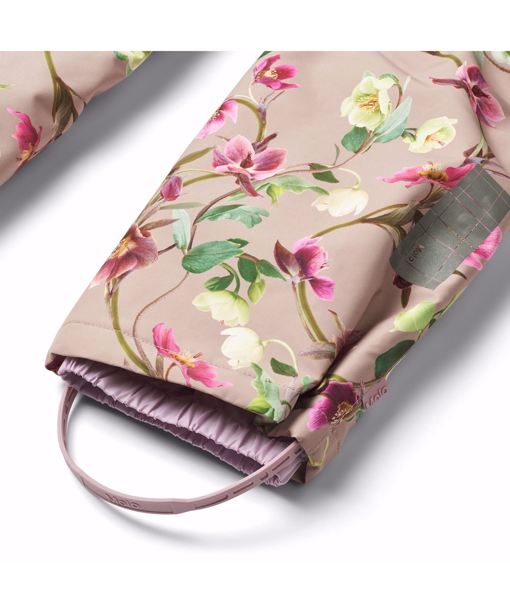 Paxton - Winter Roses - Wind- en waterdichte skibroek voor kinderen gemaakt van gerecycled polyester met een bloemenprint.