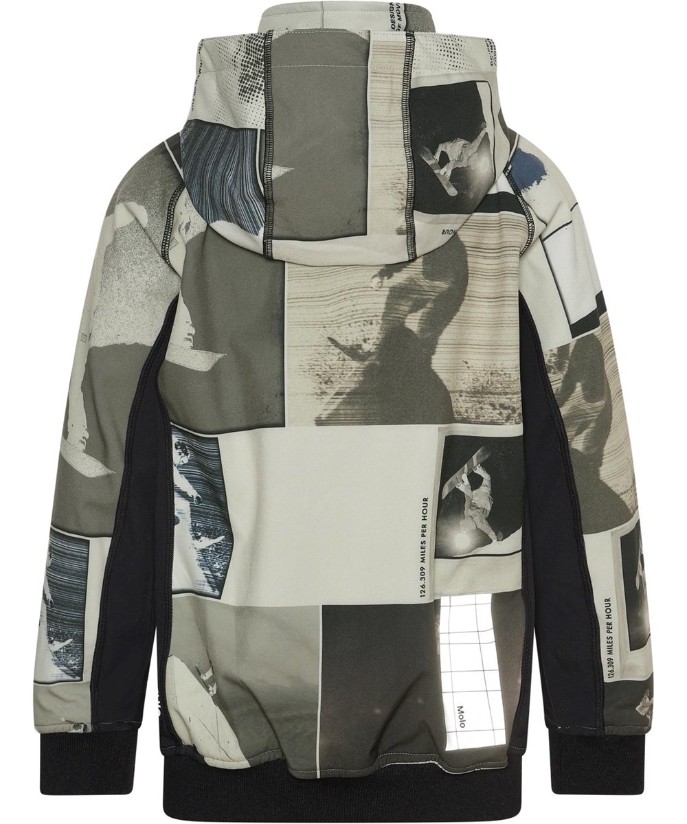 Cloudy - Screenshot - Beige softshell jas met snowboarder print