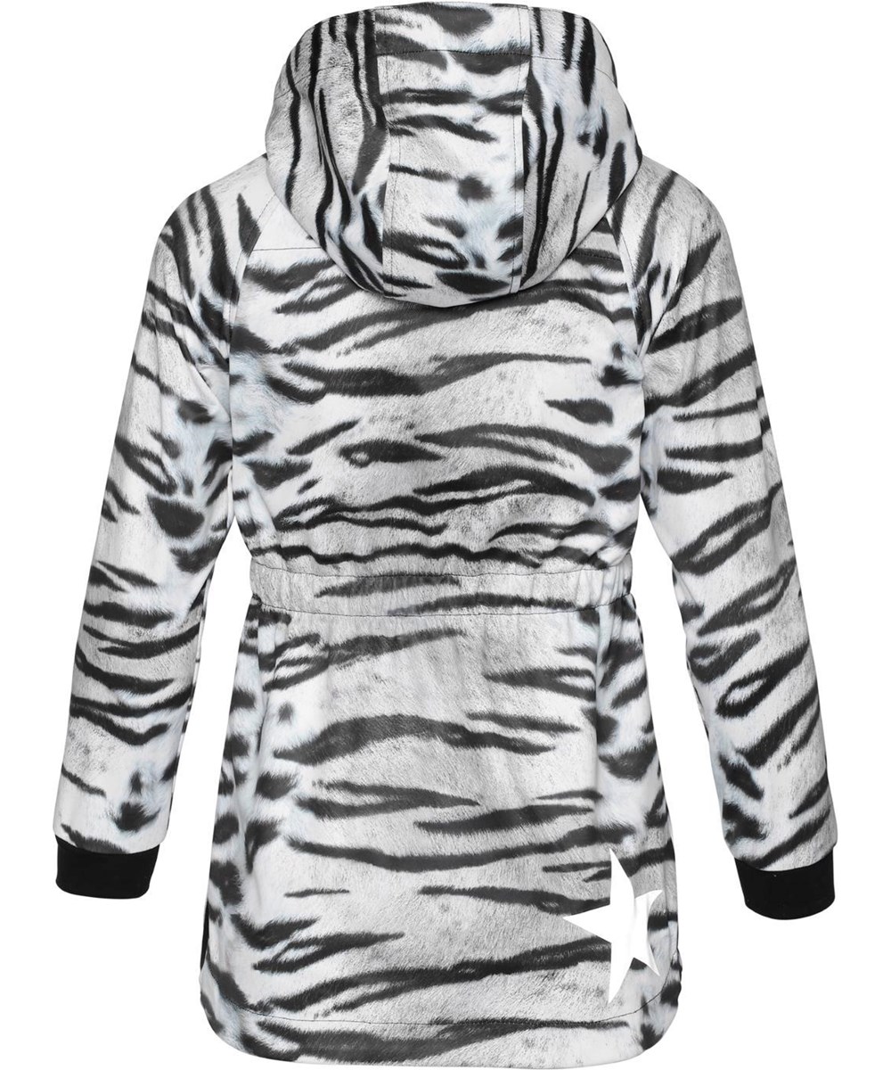 Hillary - Tiger White - Parka softshell jas met tijgerprint