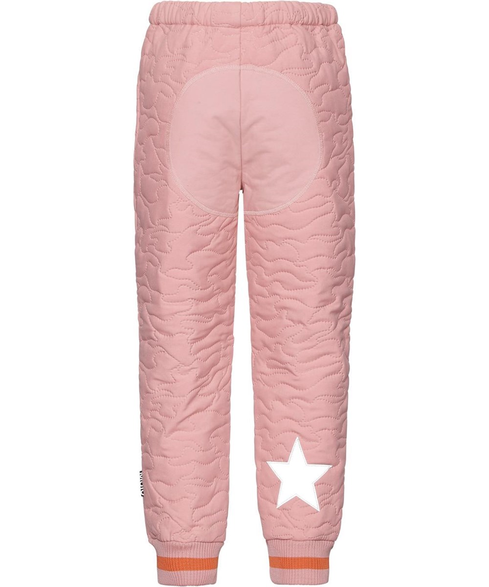 Hoti - Rosequartz - Roze gevoerde broek met rode strepen