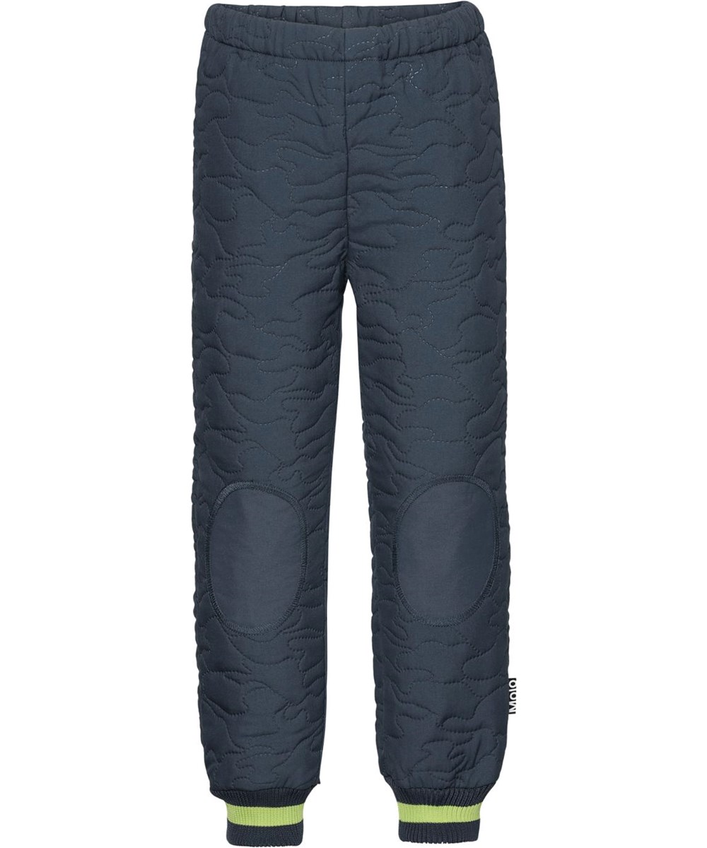 Hoti - Summer Night - Donkerblauw gevoerde broek met groene strepen