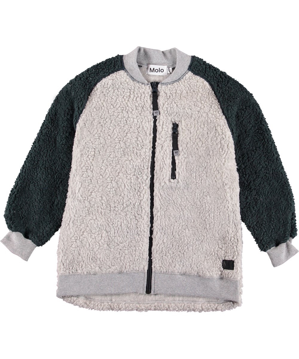 Uberto - Grey Melange - Licht grijze fleece jas.