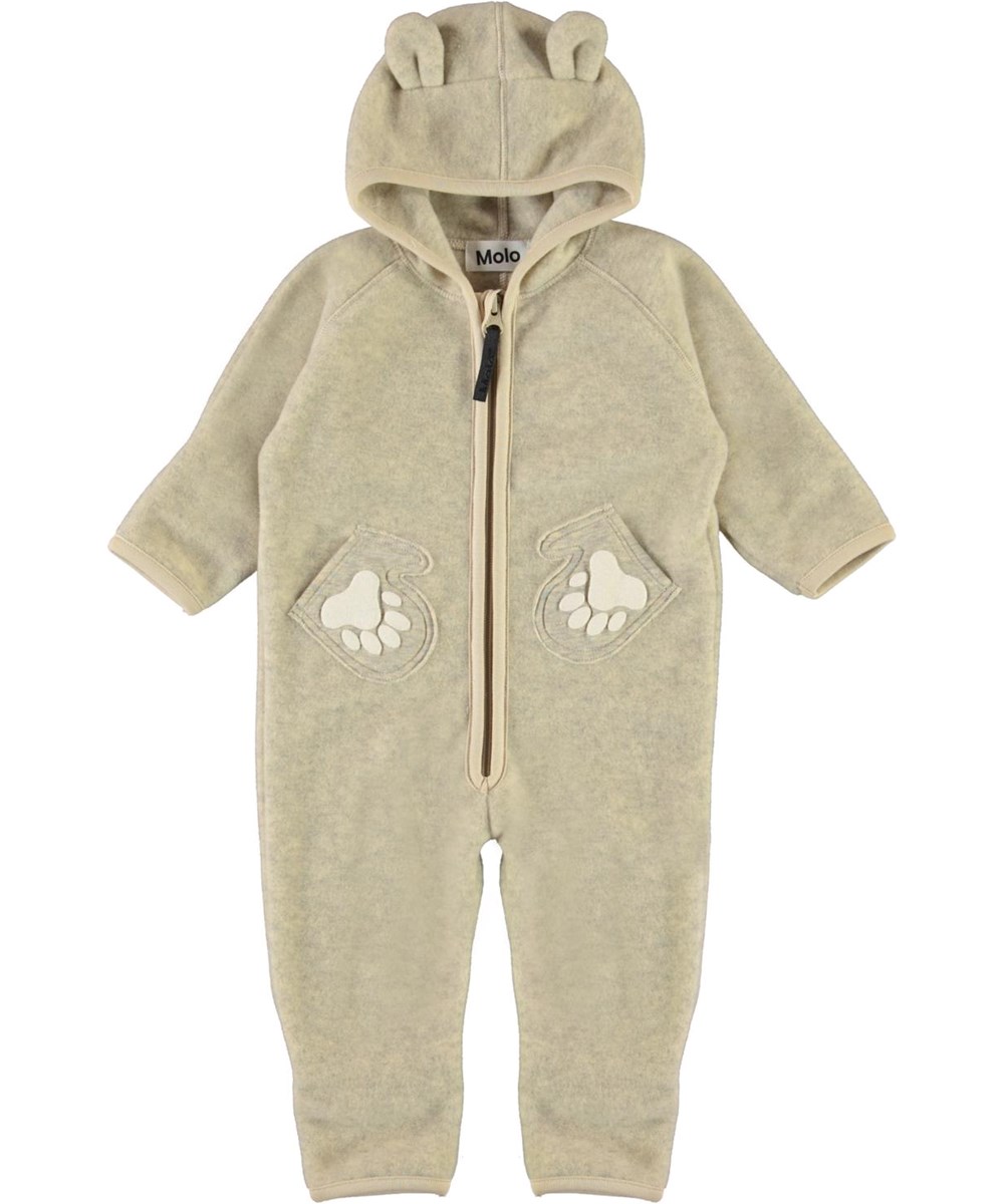 Udo - Banana Crepe - Lichtgele fleece pak met oren