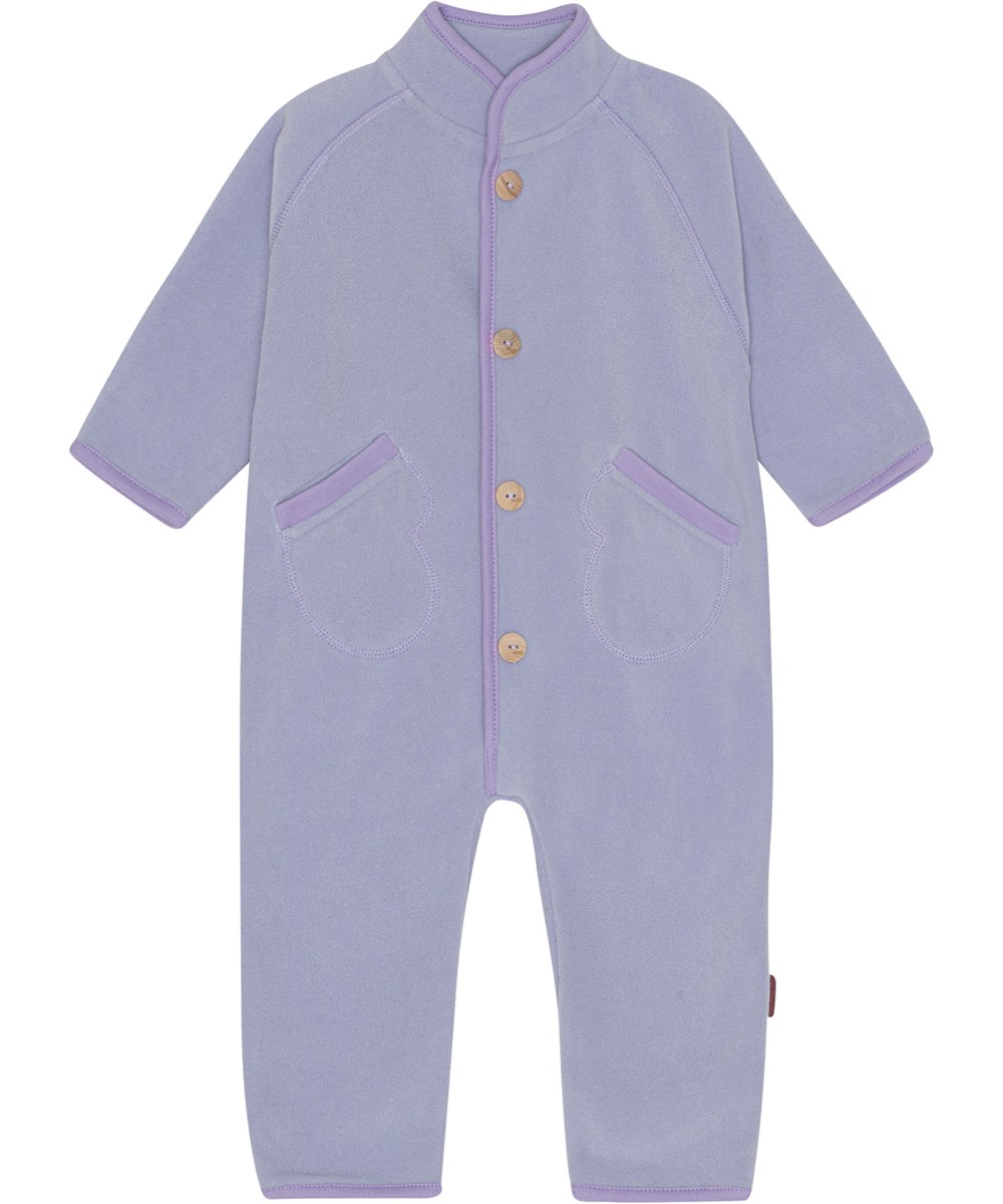 Udo - Cosmic Sky - paarse baby fleecedragt in 100% gerecycled polyester