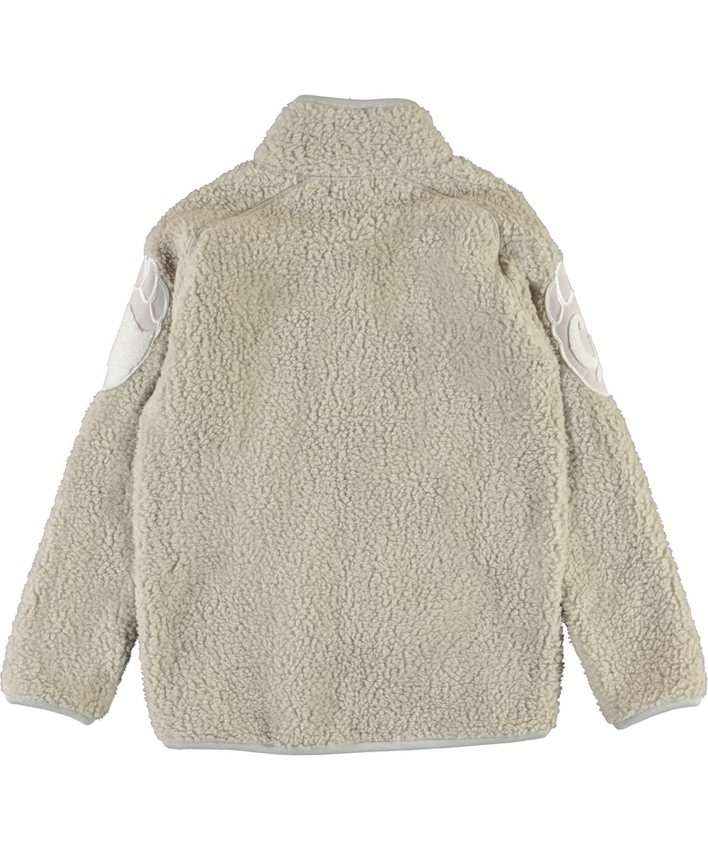 Ulan - Dark White - Teddy fleecejas met klauw